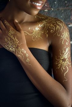 Gold Henna Tattoos