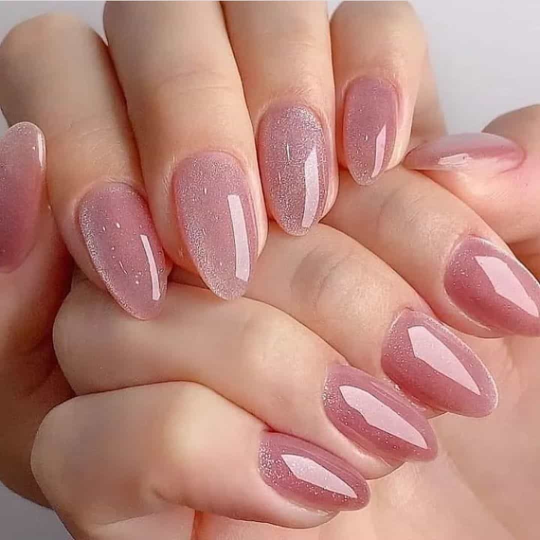 Pink Ombré Glitter Manicure