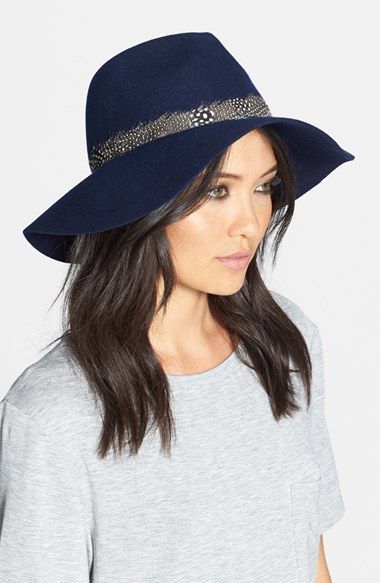 Feather Trimmed Floppy Hat