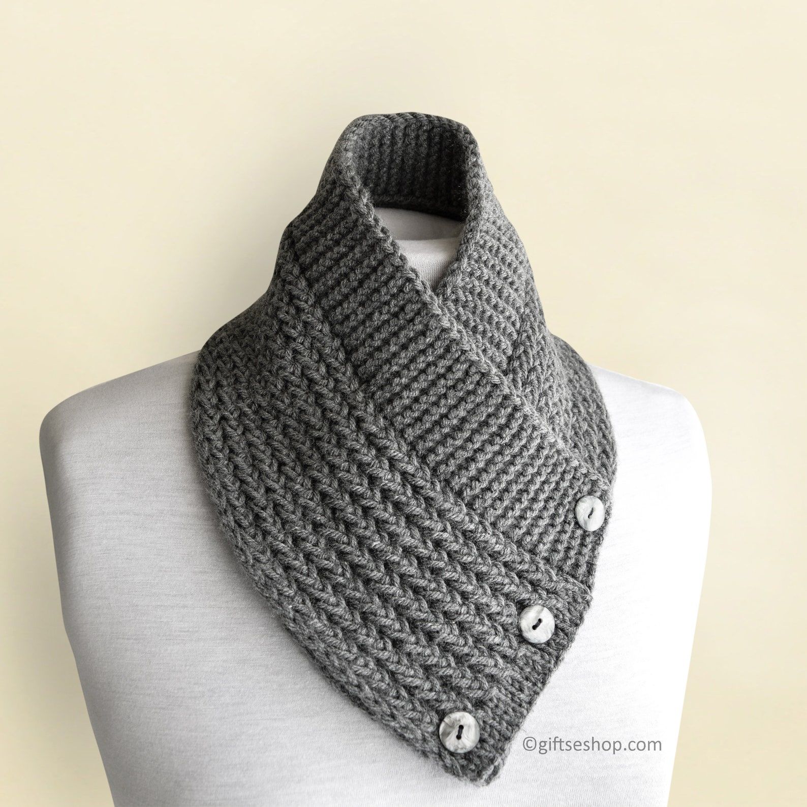 No Knit Cowl With A Big Button