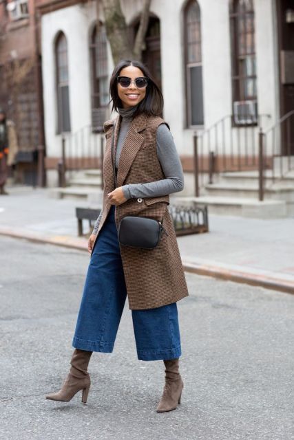 Fall Outfits With Denim
  Culottes