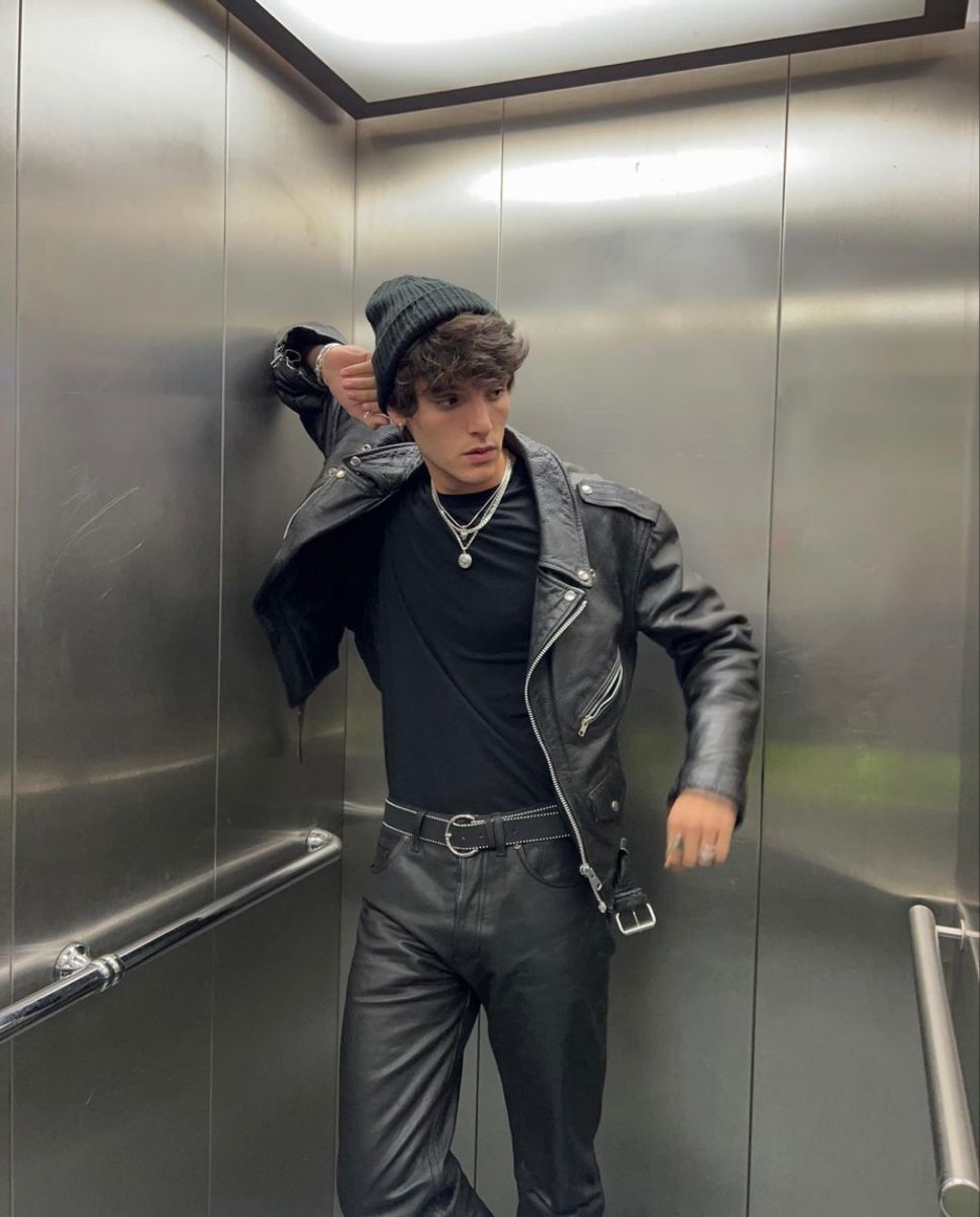 Men Outfits With Leather Pants