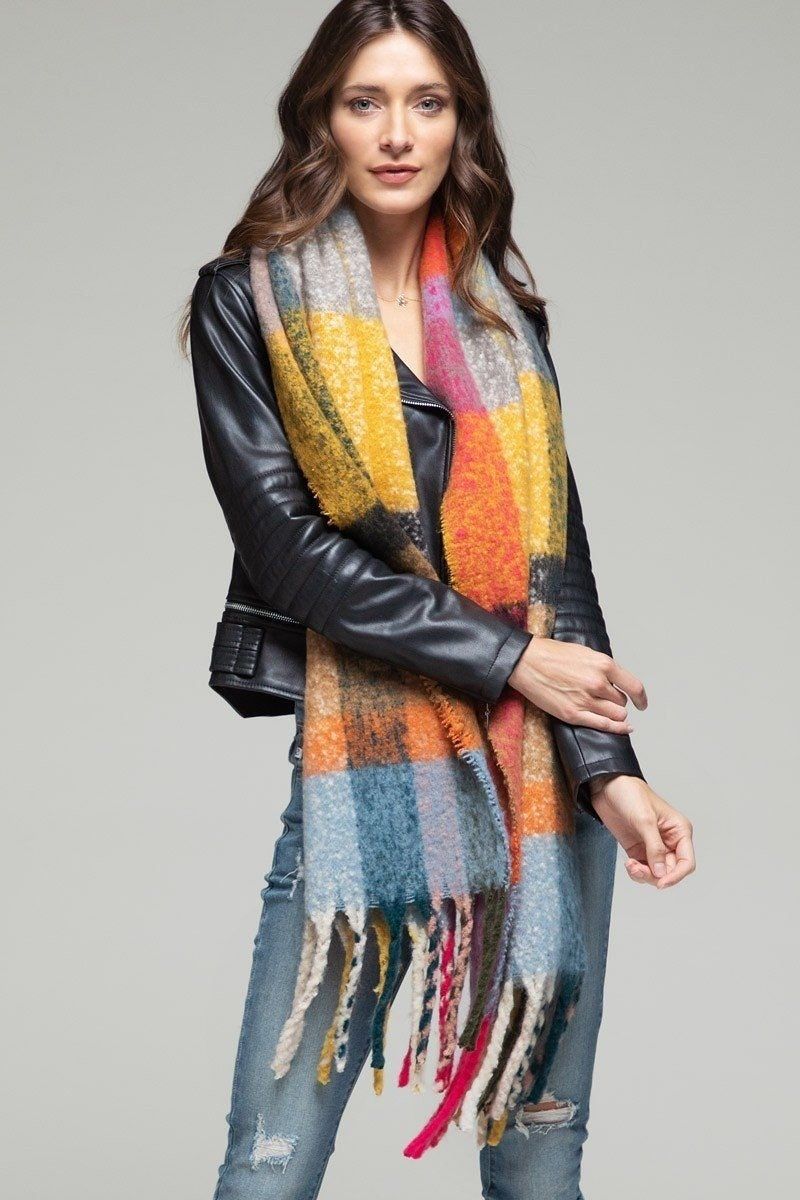 Fall Scarf With Colorful
  Tassels