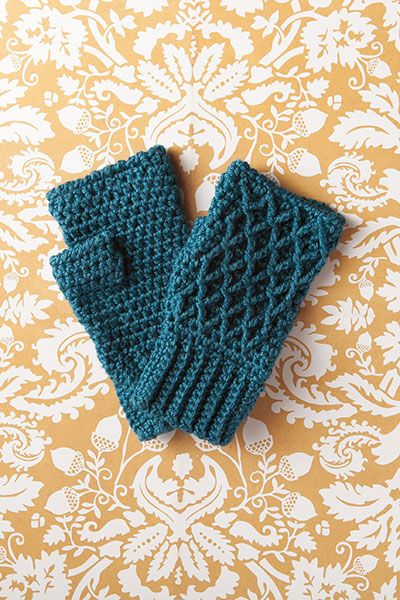 Create Your Own Cozy Lattice Knit Wrist Warmers with This DIY Tutorial