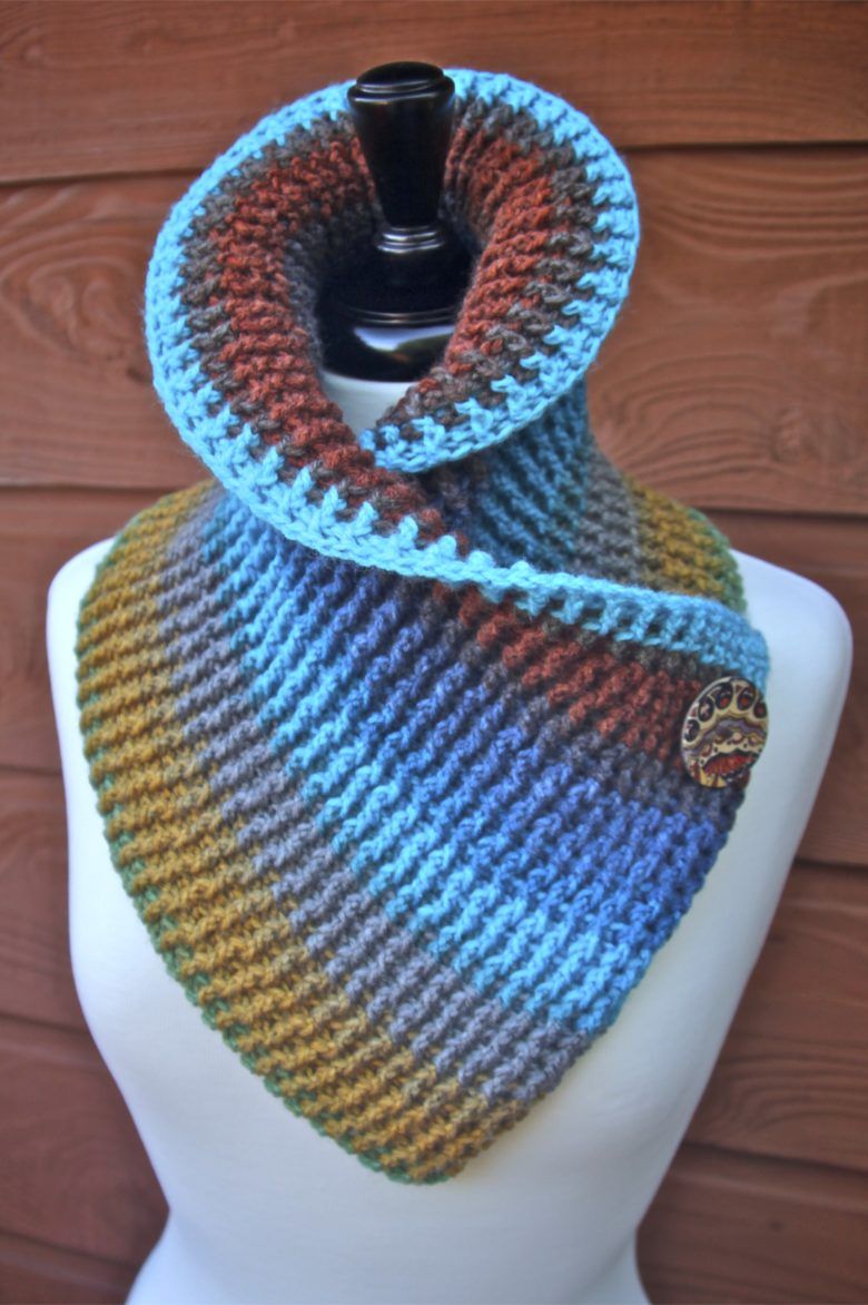 No Knit Cowl With A Big Button