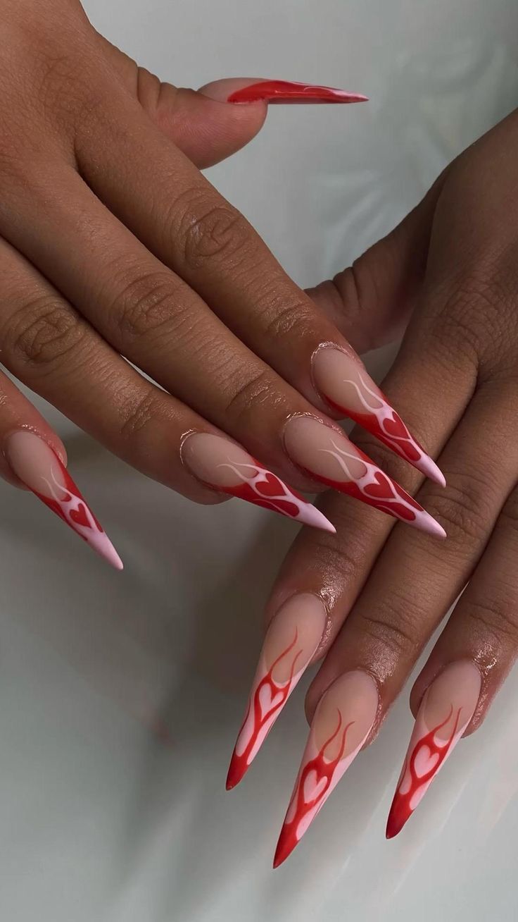 Vibrant and Eye-Catching Red Acrylic Nail Designs