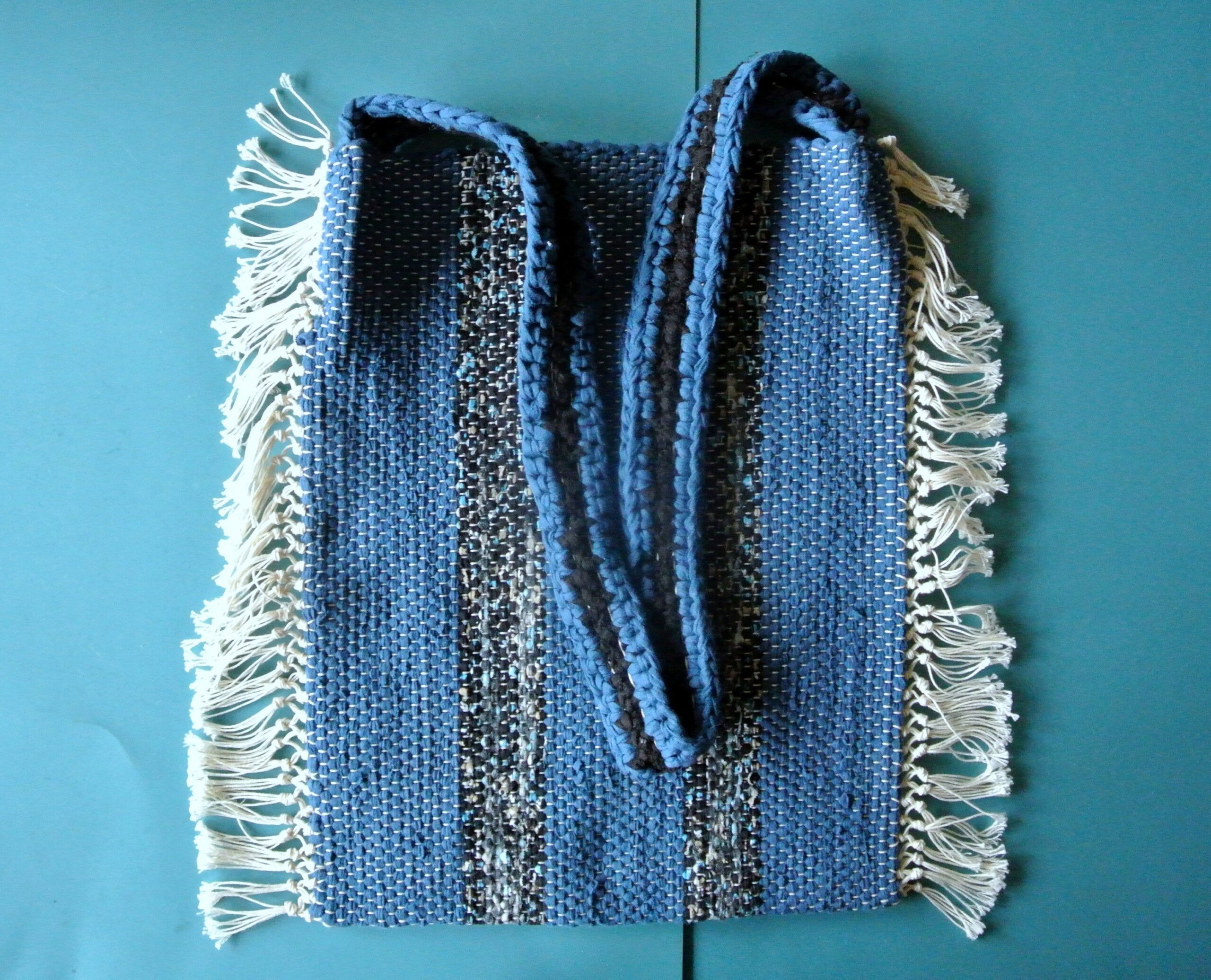 Vibrant and Stylish: The Colorful Striped Rag Rug Bag