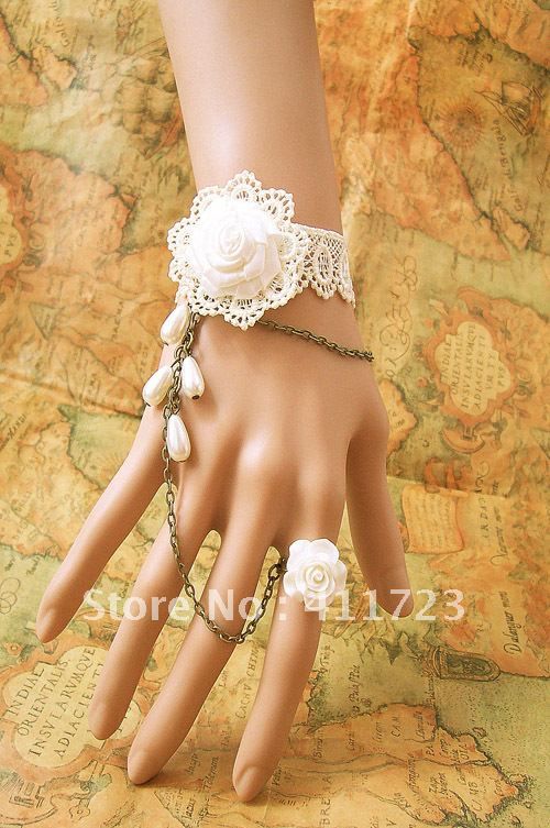 Beaded Lace Bracelet Cuff