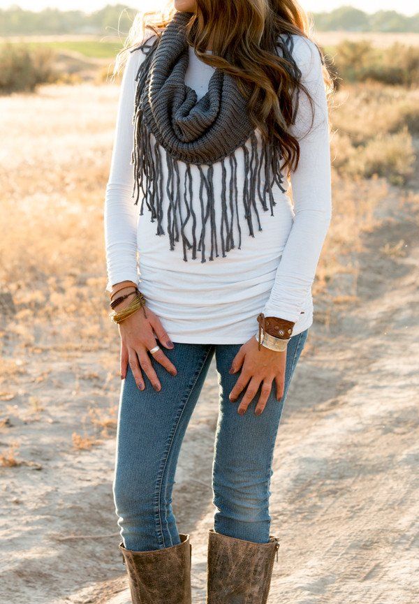 Fringe Scarf Outfit Ideas For
  Women