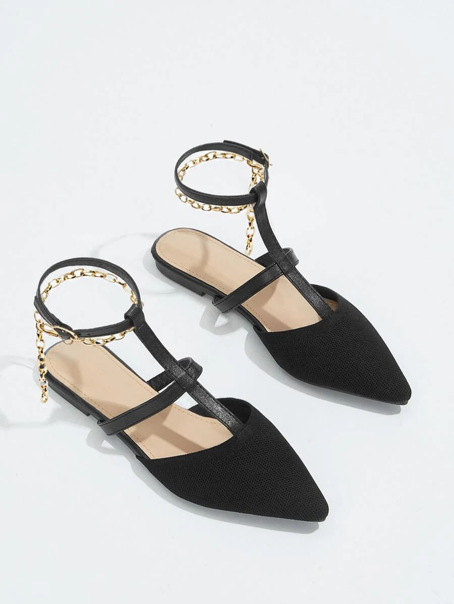 Stylish Chain Ankle Strap Flats: The Perfect Footwear for Any Occasion