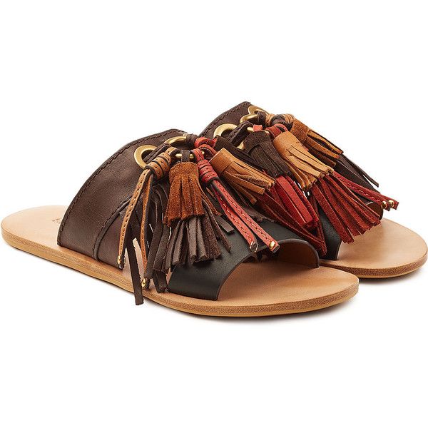 Leather Tassel Sandals