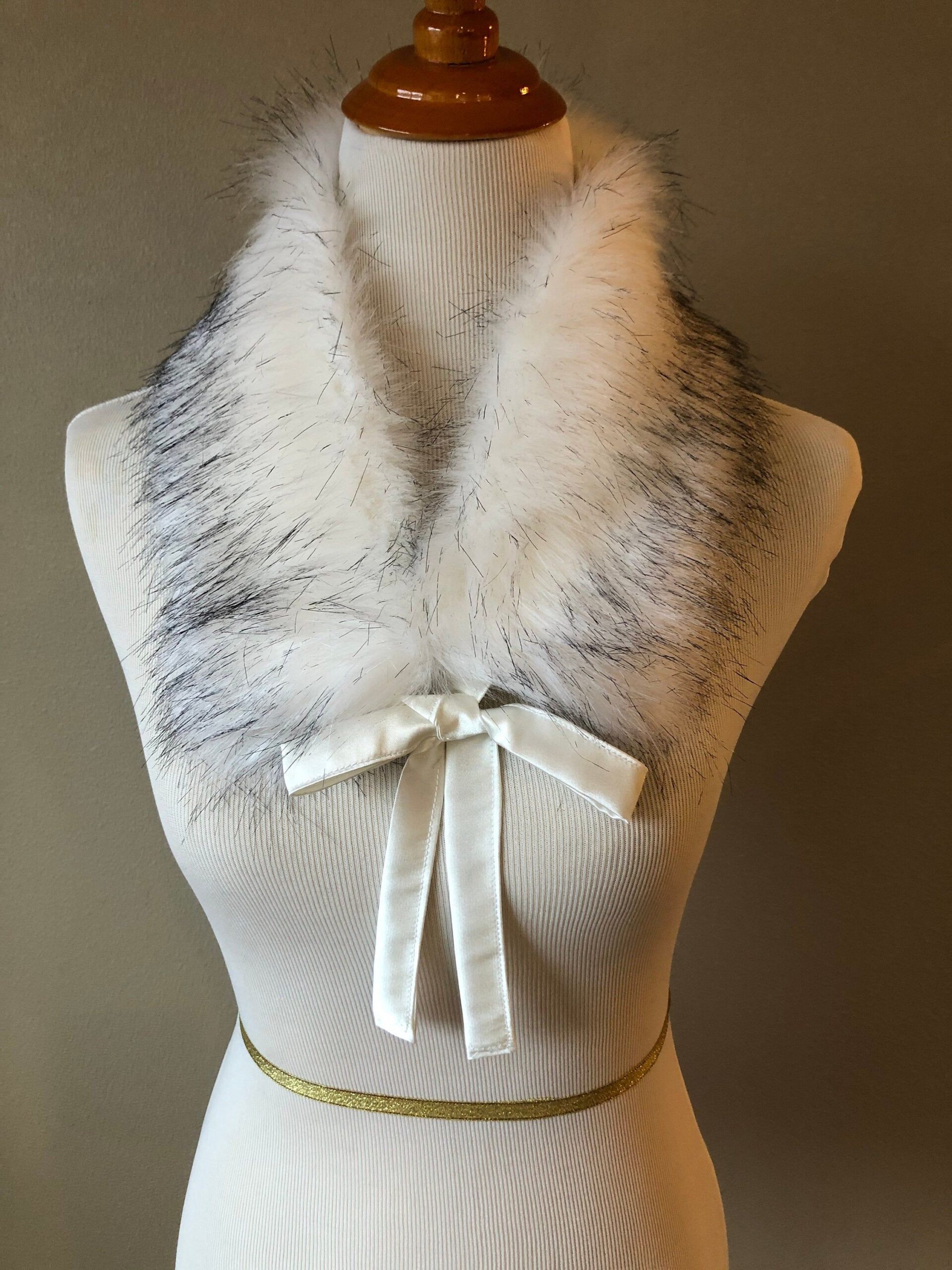 Faux Fur And Satin Neckwarmer