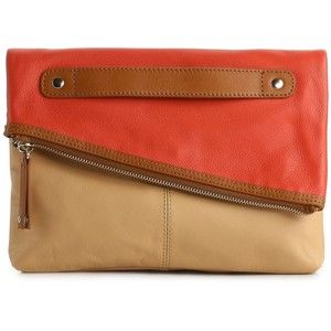 A Stylish Leather Clutch with Bold Color Blocking