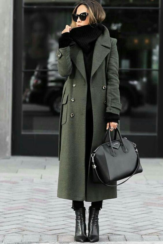 Stylish Olive Green Coat Outfit Ideas for Fall