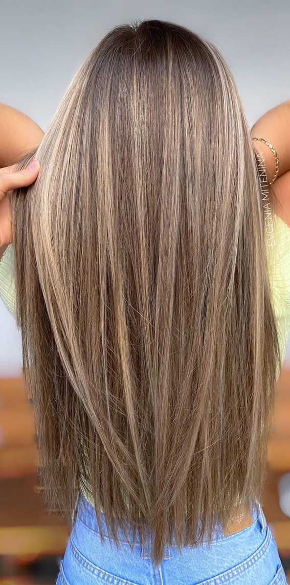 Brown Hair with Blonde
  Highlights