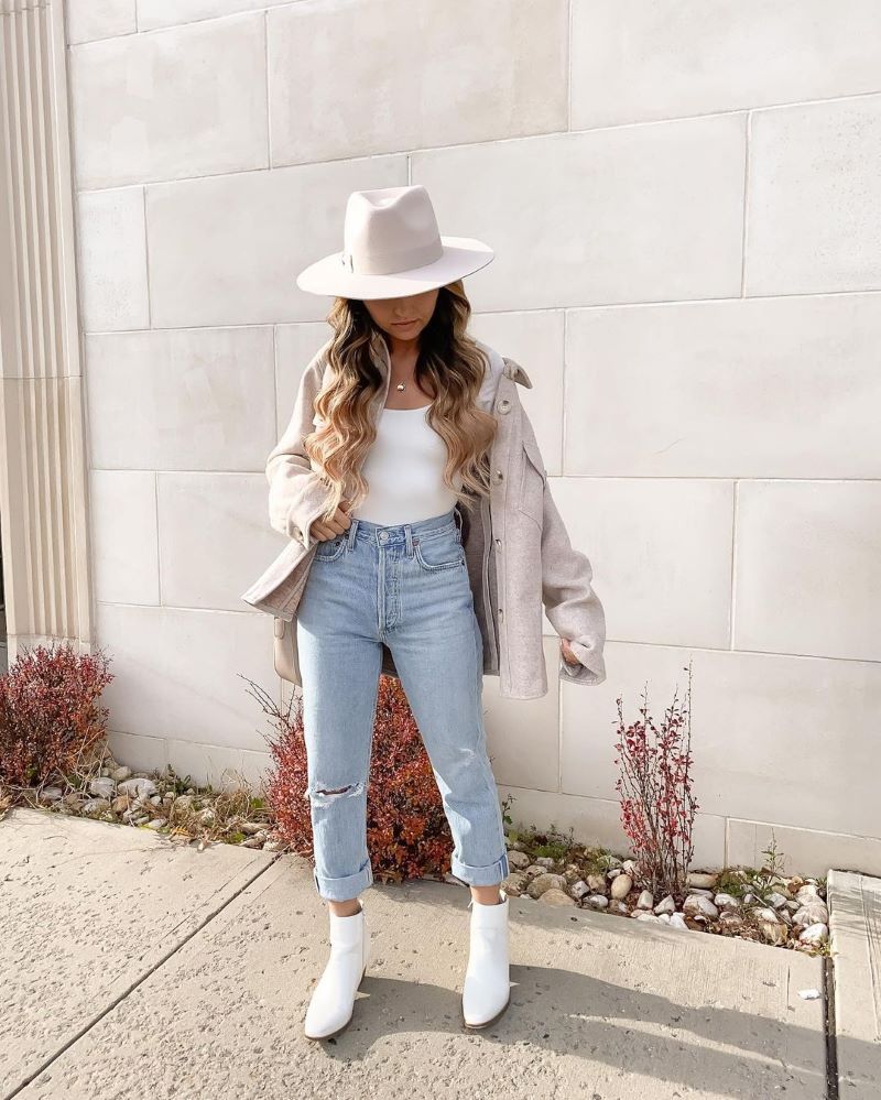 Outfit Ideas With White Boots