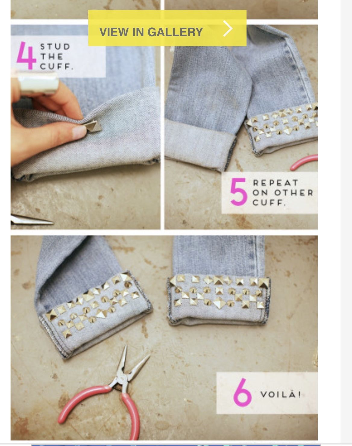 Fashion Studded Cuffs For
  Jeans