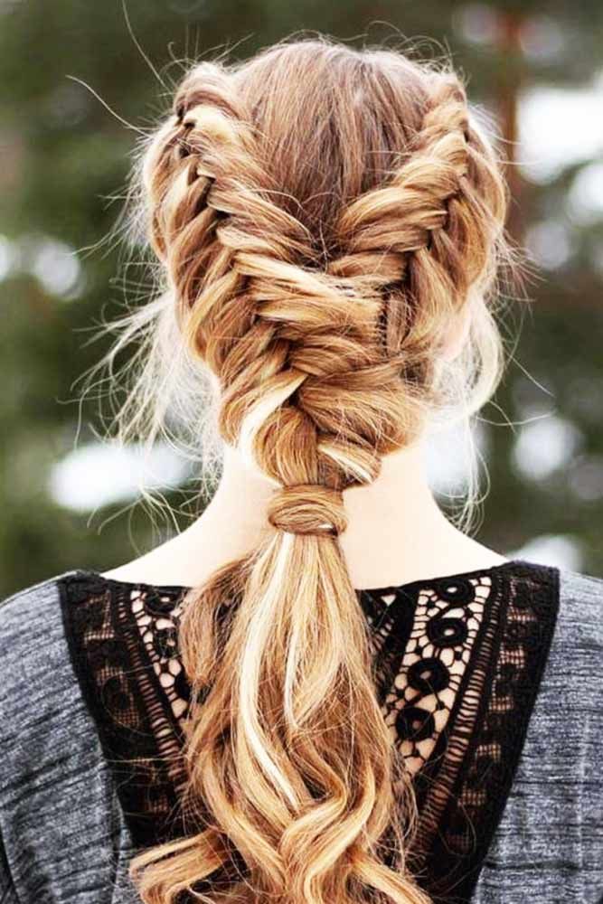 Double Fishtail Side Ponytail