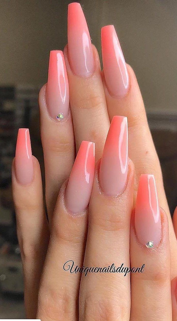 Pink Ombré Glitter Manicure