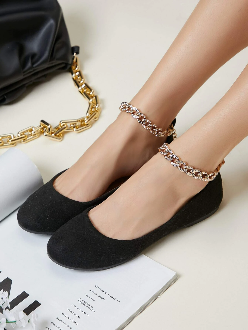 Chain Ankle Strap Flats