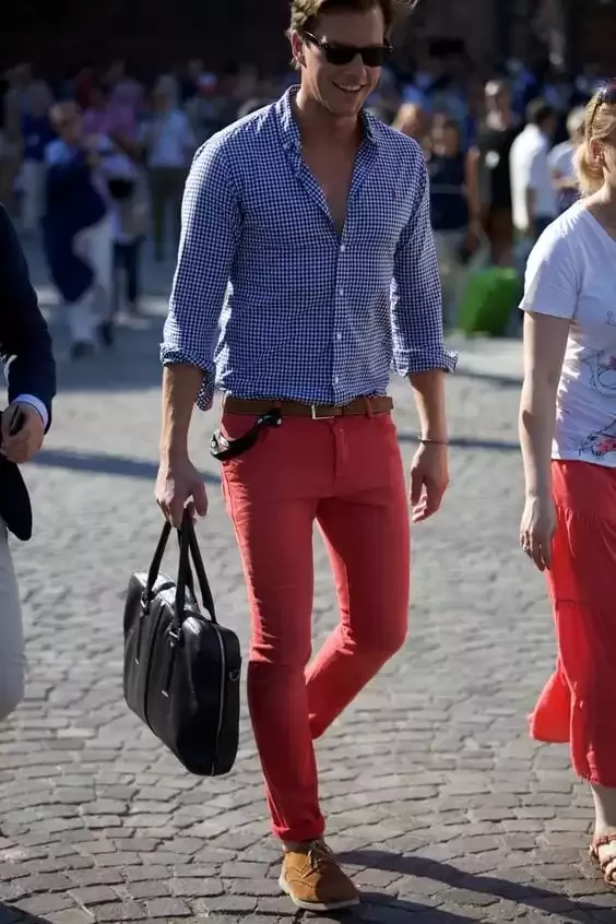 Men Outfits With Red Pants