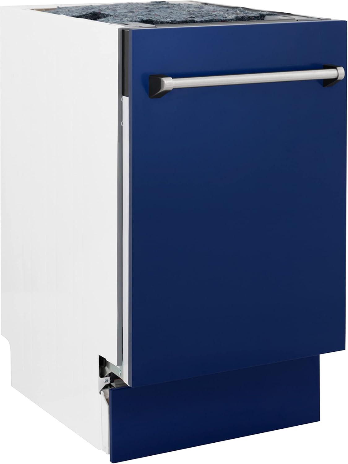 Why We Love​ the ZLINE Tallac Dishwasher's Sleek Blue gloss Design