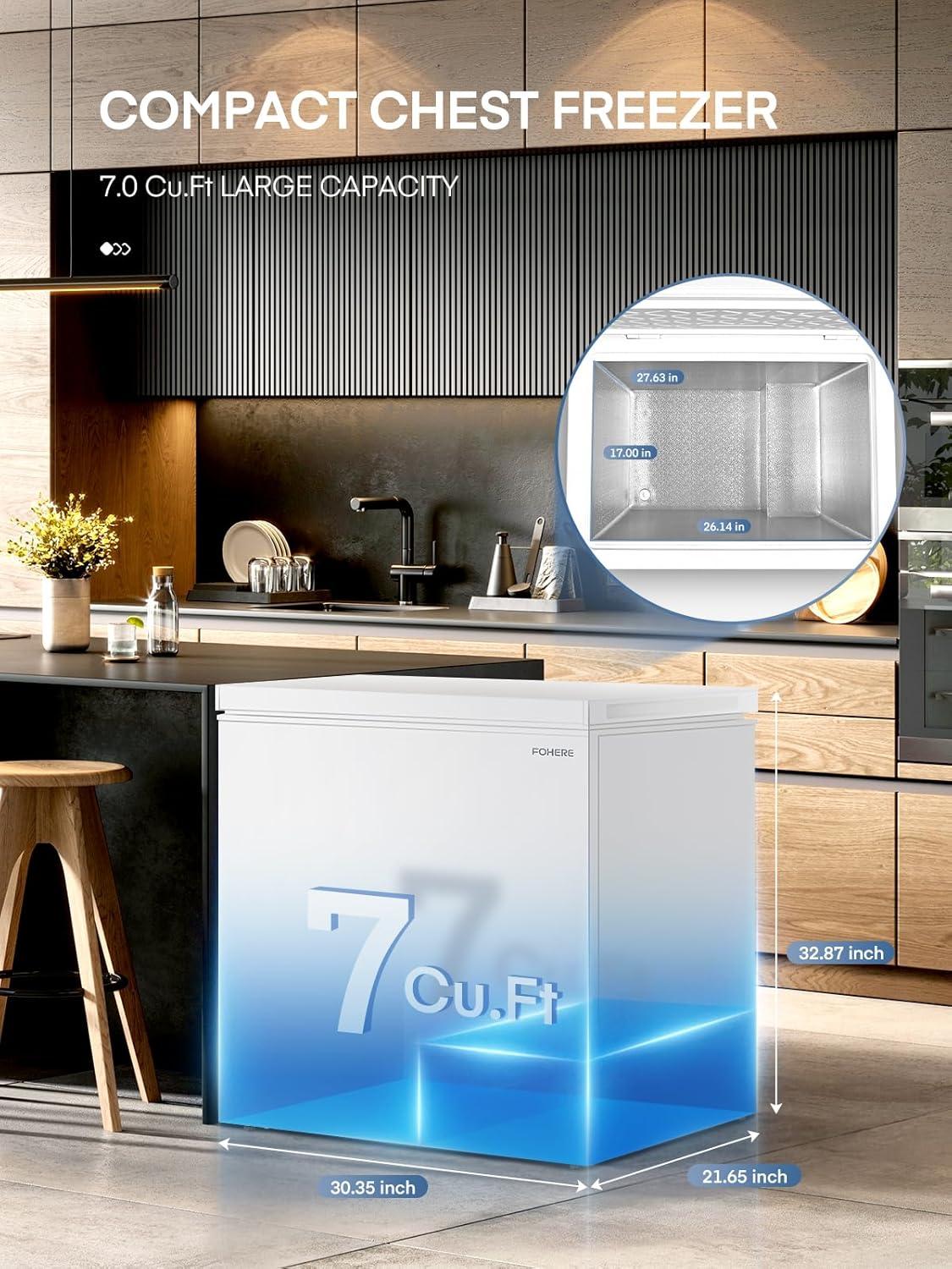 Our Take ​on the ⁢FOHERE 7 Cu.Ft chest Freezer:⁢ Quiet & compact