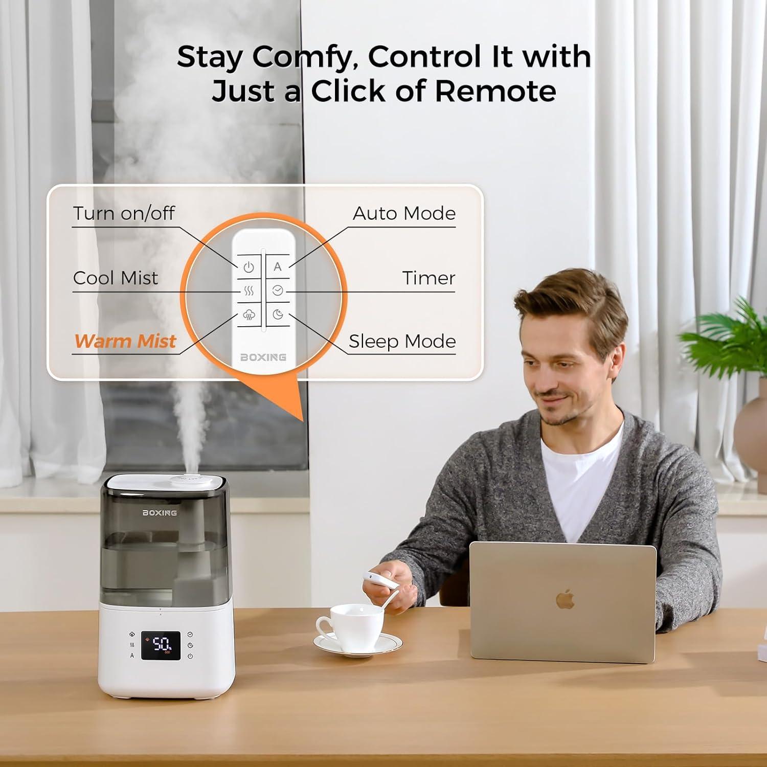 Our Honest Take: BOXING Warm & Cool ⁢Mist Humidifier for Large‌ Rooms