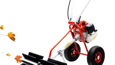 Powerful Gas-Powered Walk-Behind Sweeper for Year-Round Use