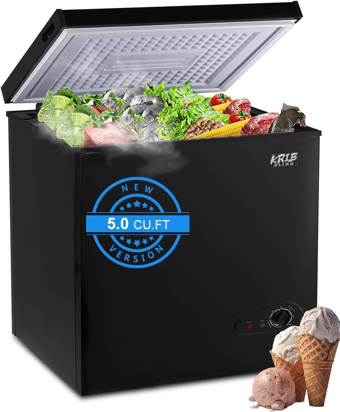 KRIB BLING 5.0 cu.ft ‍Chest Freezer: ‍Quiet, Compact & Versatile