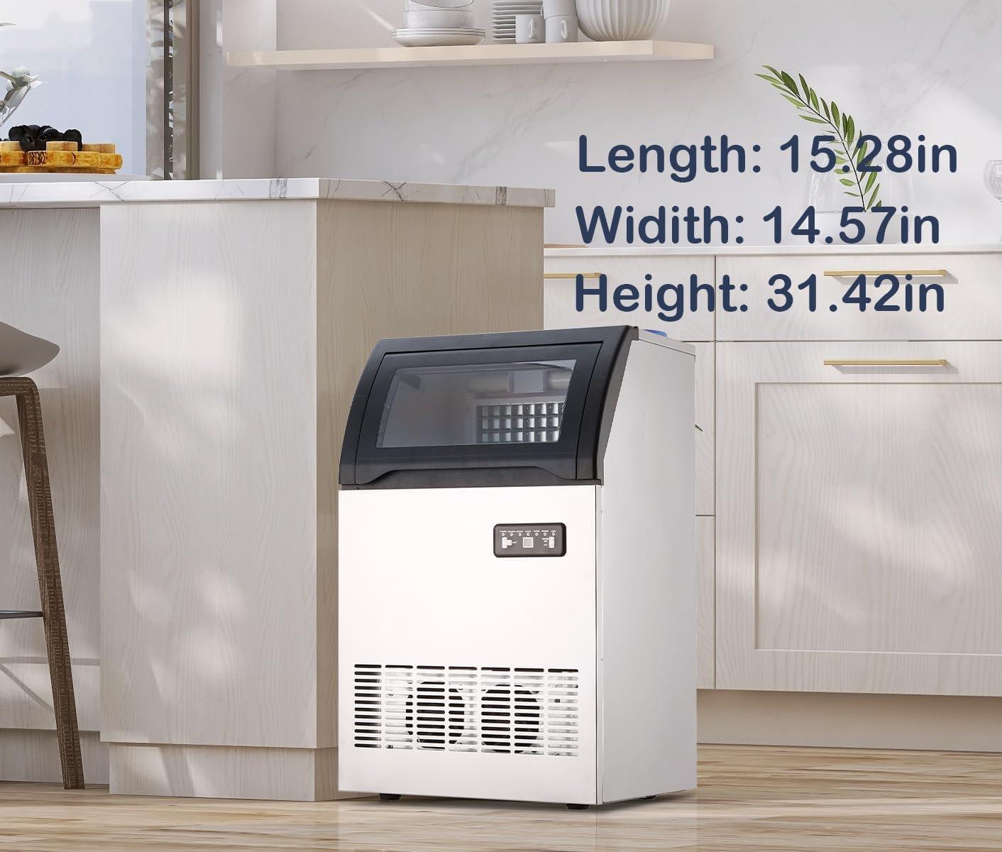 Powerful 120 lb/Day Ice Maker Perfect for Bars & Offices