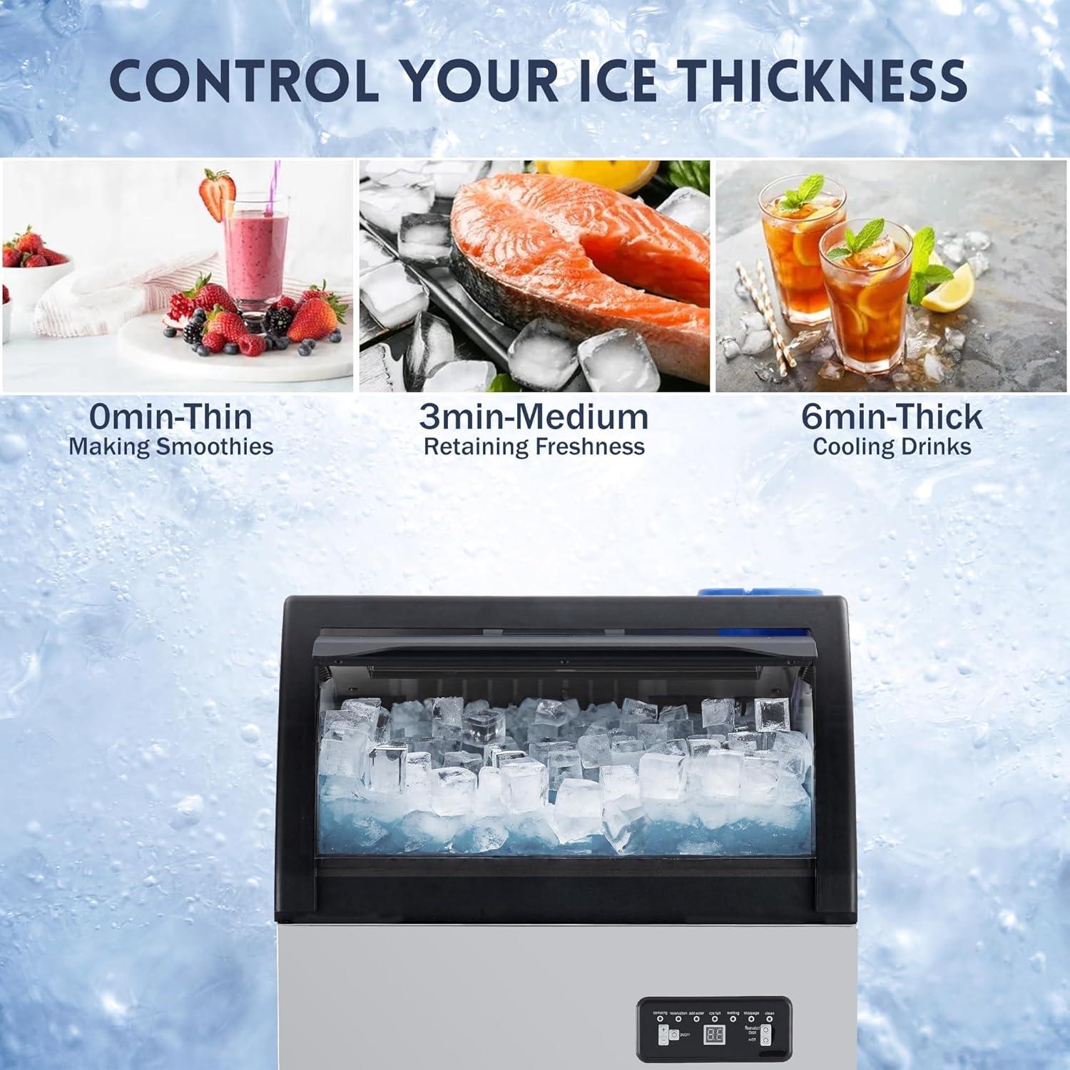 Powerful 120 lb/day Ice Maker Perfect for Bars & Offices