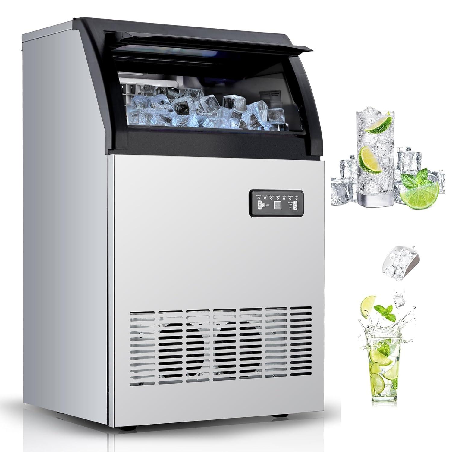Powerful 120 lb/Day Ice Maker perfect for Bars & Offices