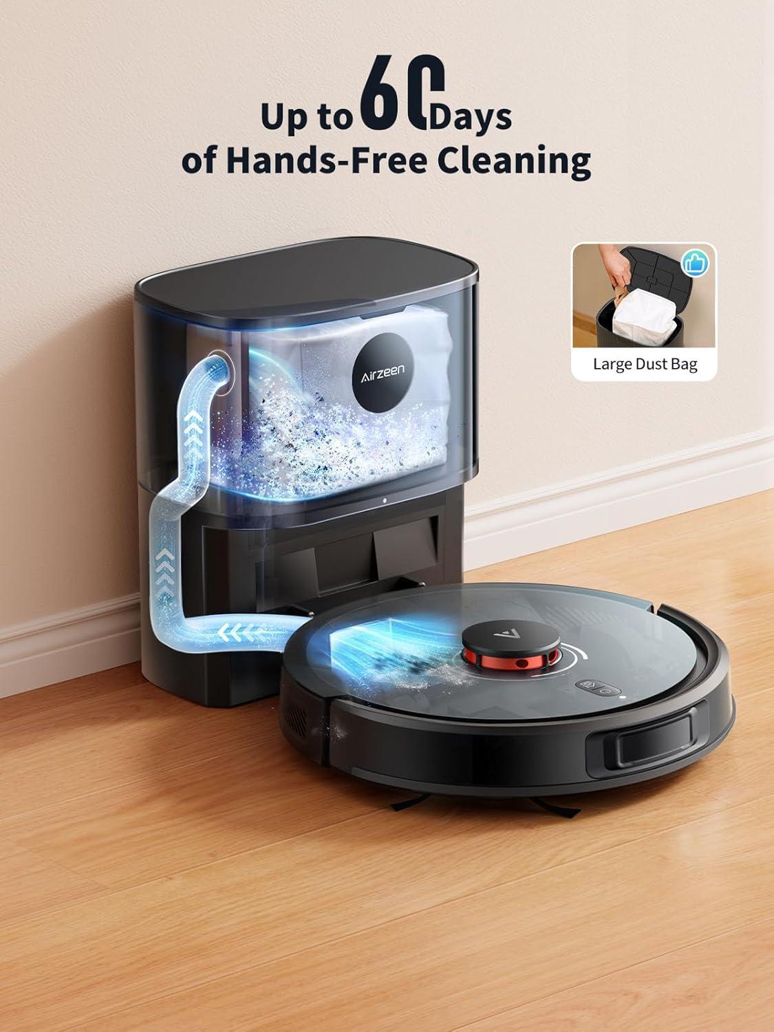 Smart Mapping & Self-Emptying Robot Vacuum for Effortless Cleaning