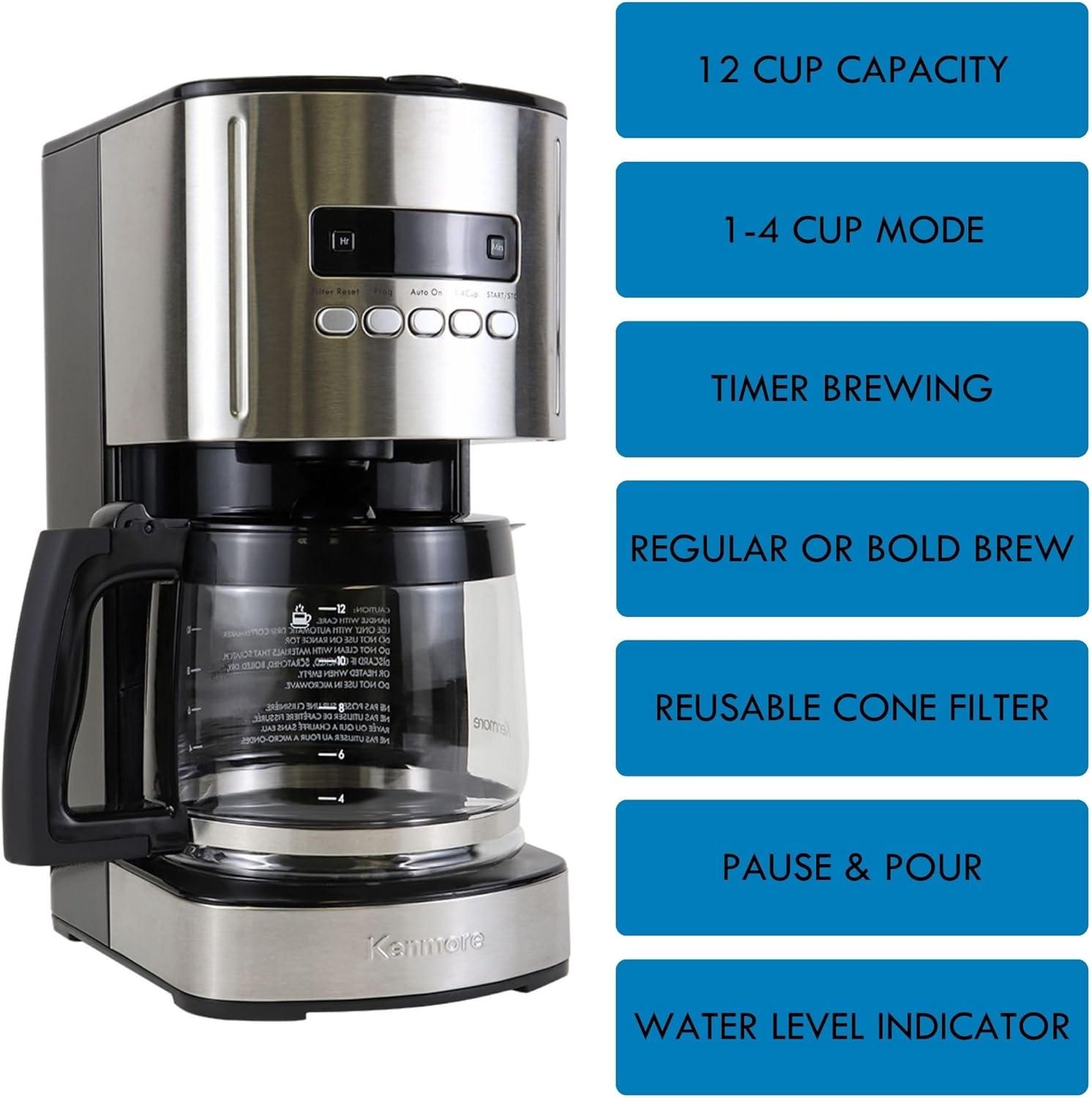 Brew Better Mornings with Kenmore's Versatile 12-Cup cafe Maker