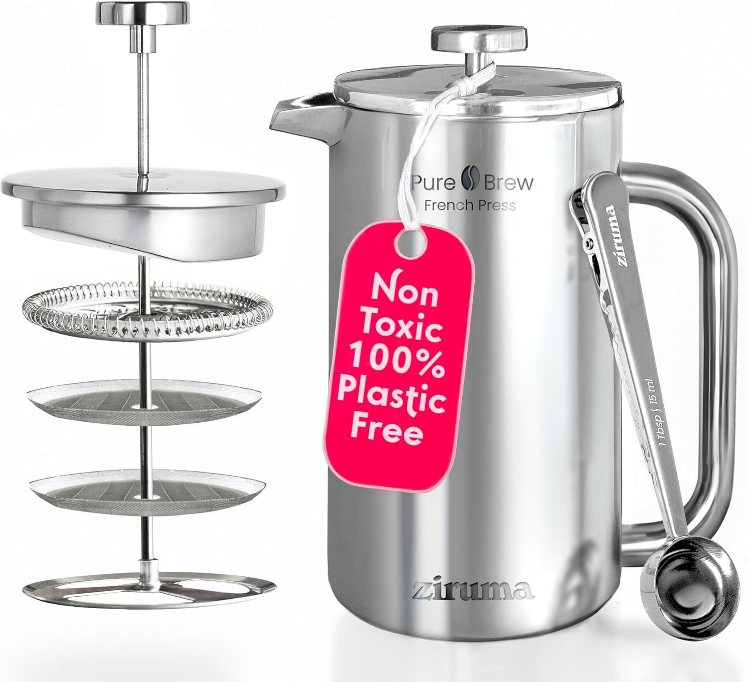 Brew Bold and Pure with Ziruma's Stainless Steel French Press