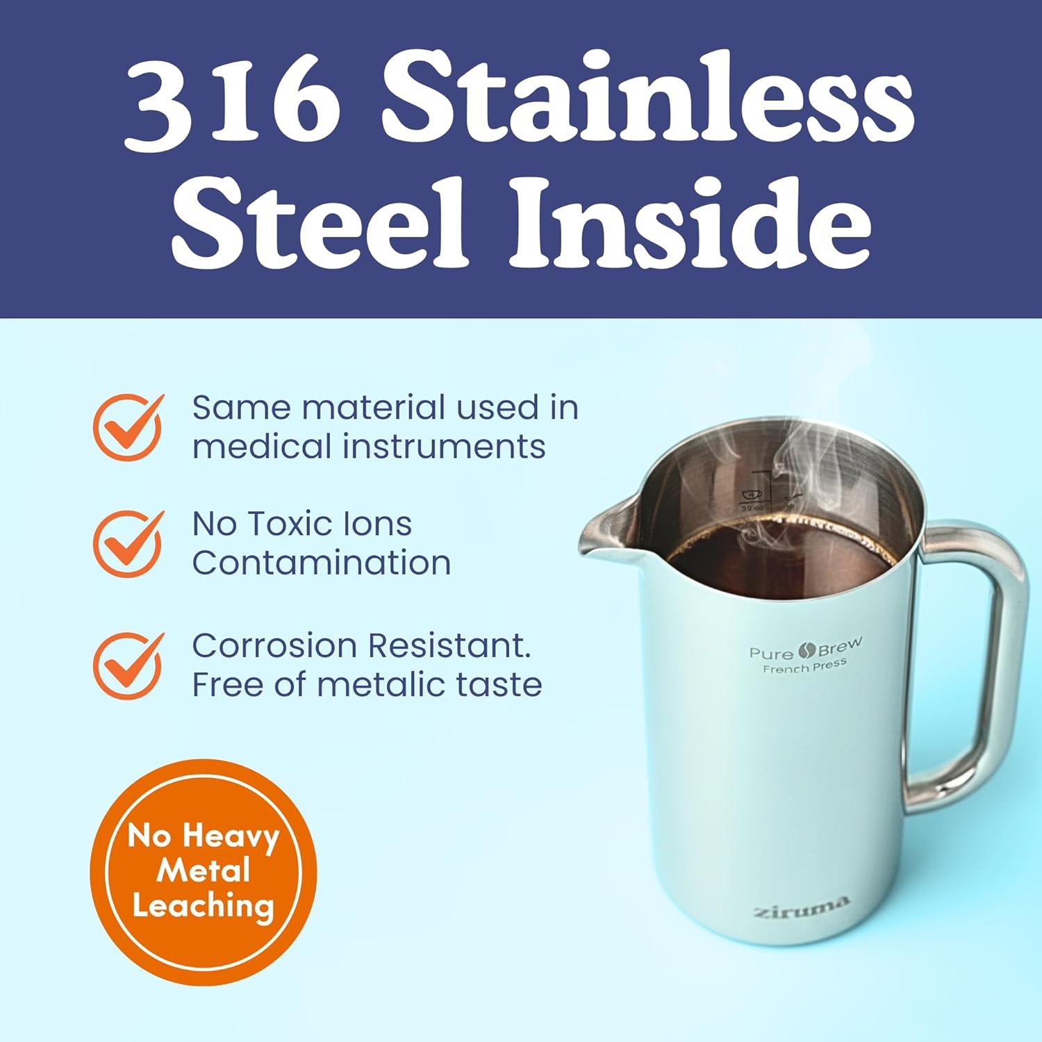 Brew Bold and Pure with Ziruma's stainless Steel French Press