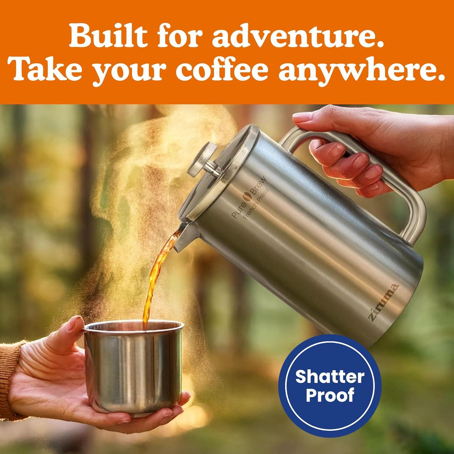 Brew Bold and Pure with Ziruma's stainless Steel French Press