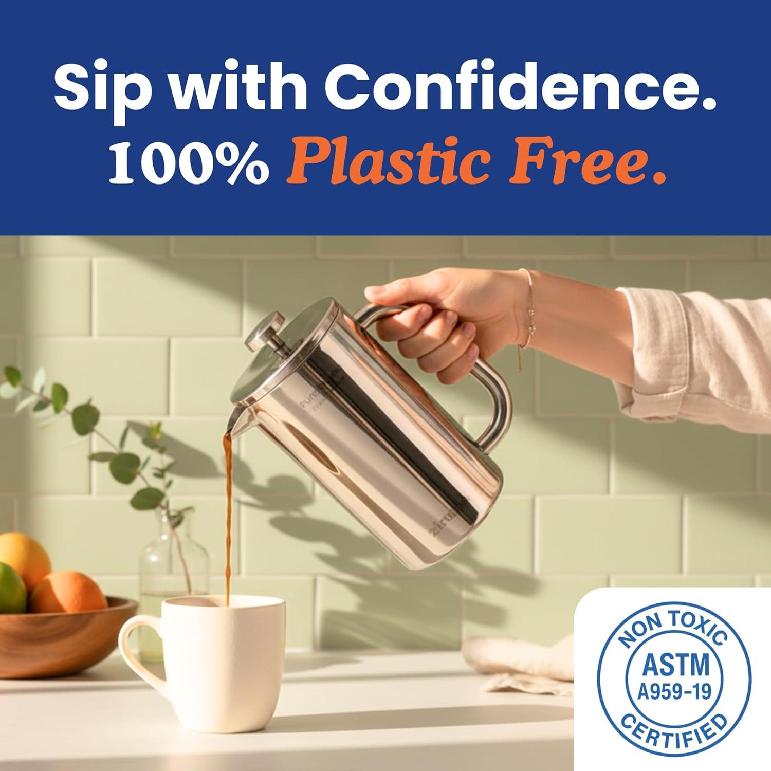 brew Bold and Pure with Ziruma's Stainless Steel French Press