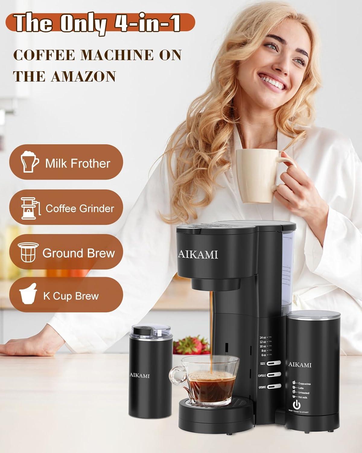 Brew fresh Coffee Fast with Grinder, Frother & More