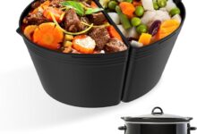 Maximize Meal Prep Silicone Slow Cooker Divider For Two Dishes