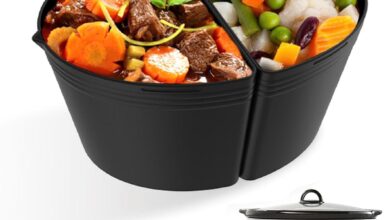 Maximize Meal Prep Silicone Slow Cooker Divider For Two Dishes