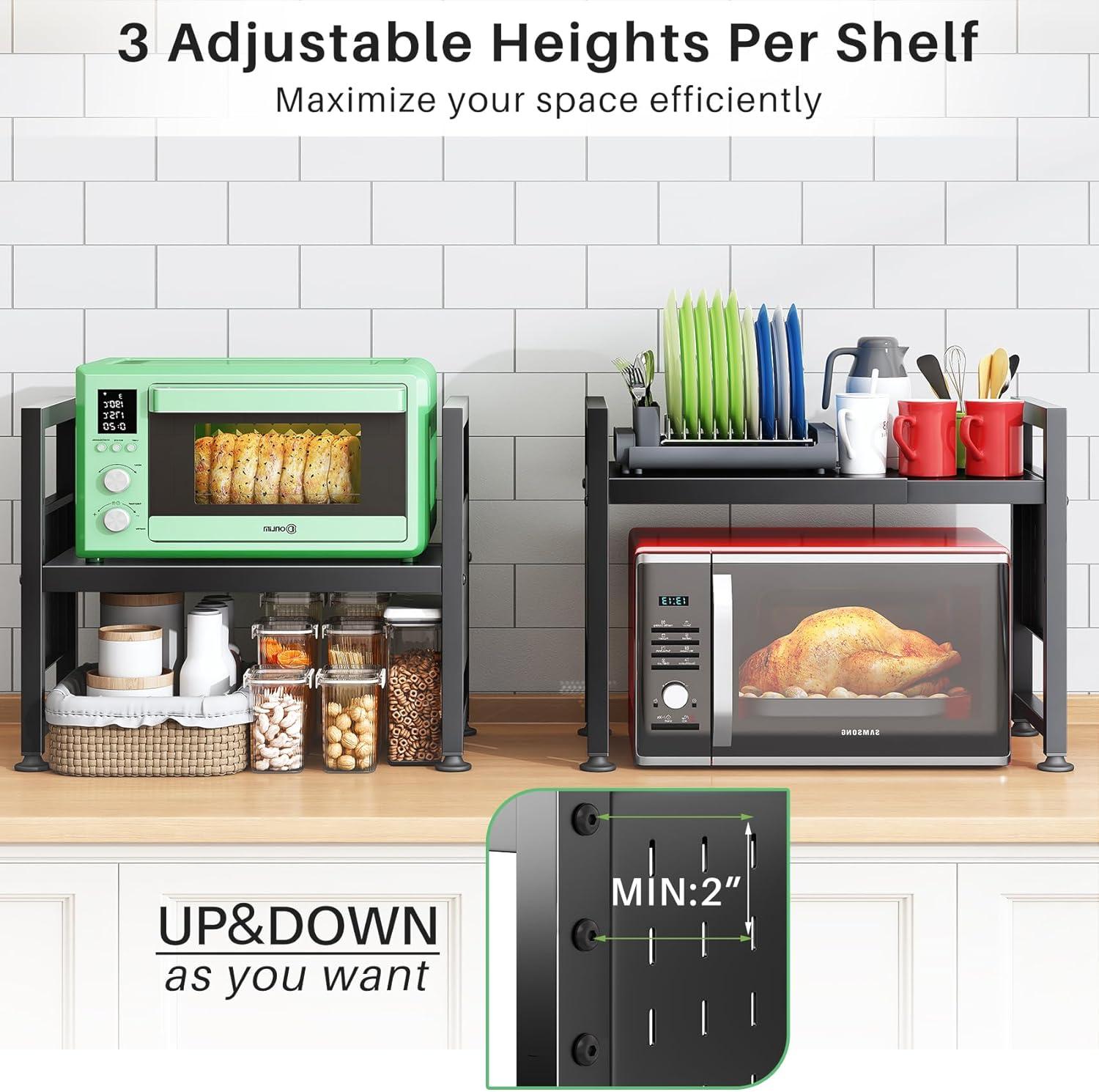 Maximizing Kitchen Space with Kitstorack's Adjustable Microwave Rack