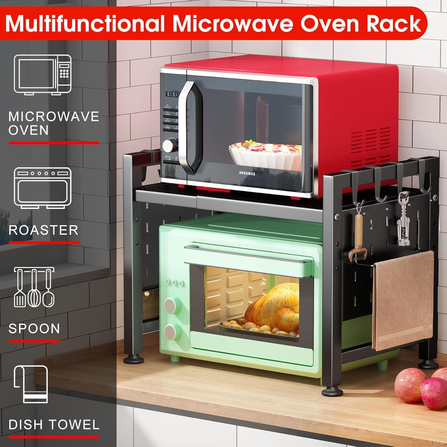 Maximizing Kitchen Space with Kitstorack's Adjustable Microwave Rack