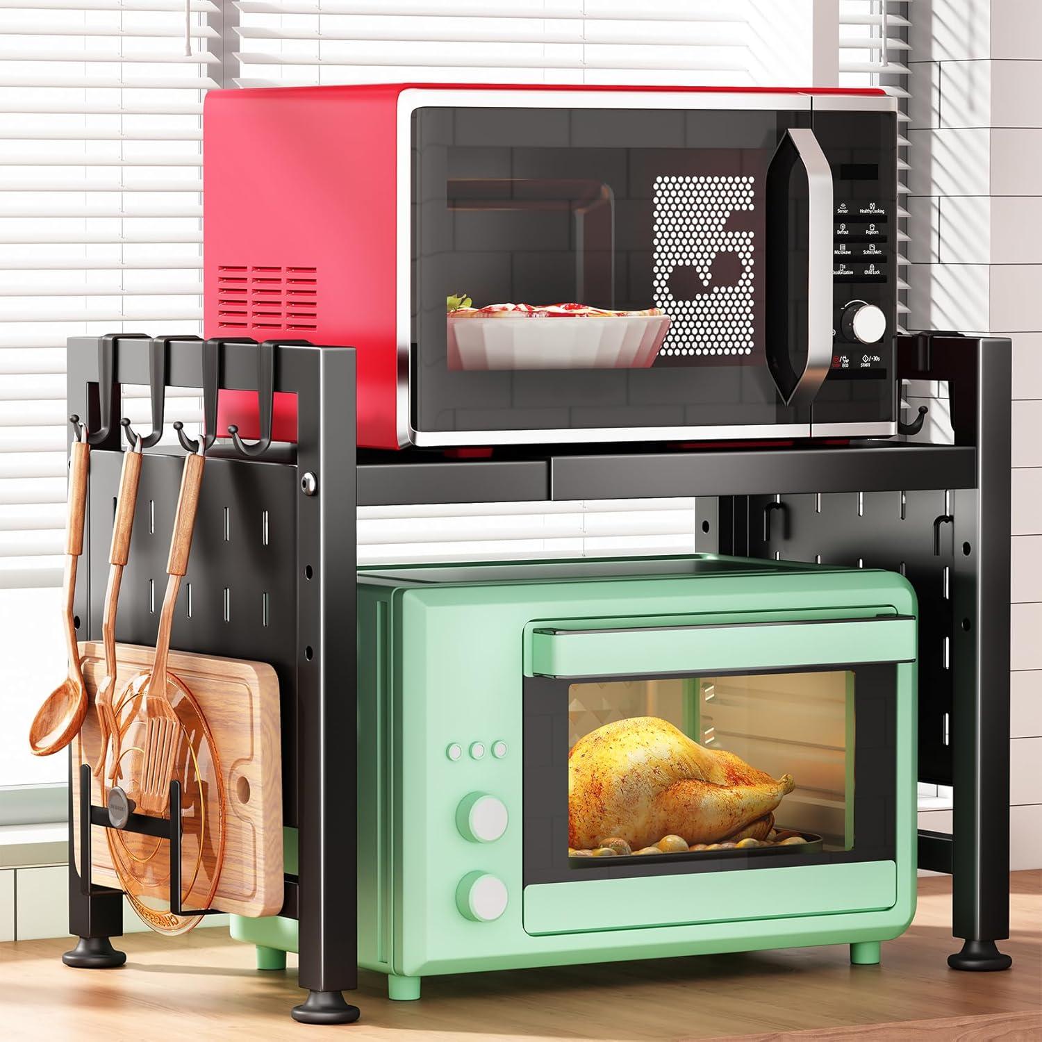 Maximizing Kitchen Space with Kitstorack's Adjustable Microwave Rack