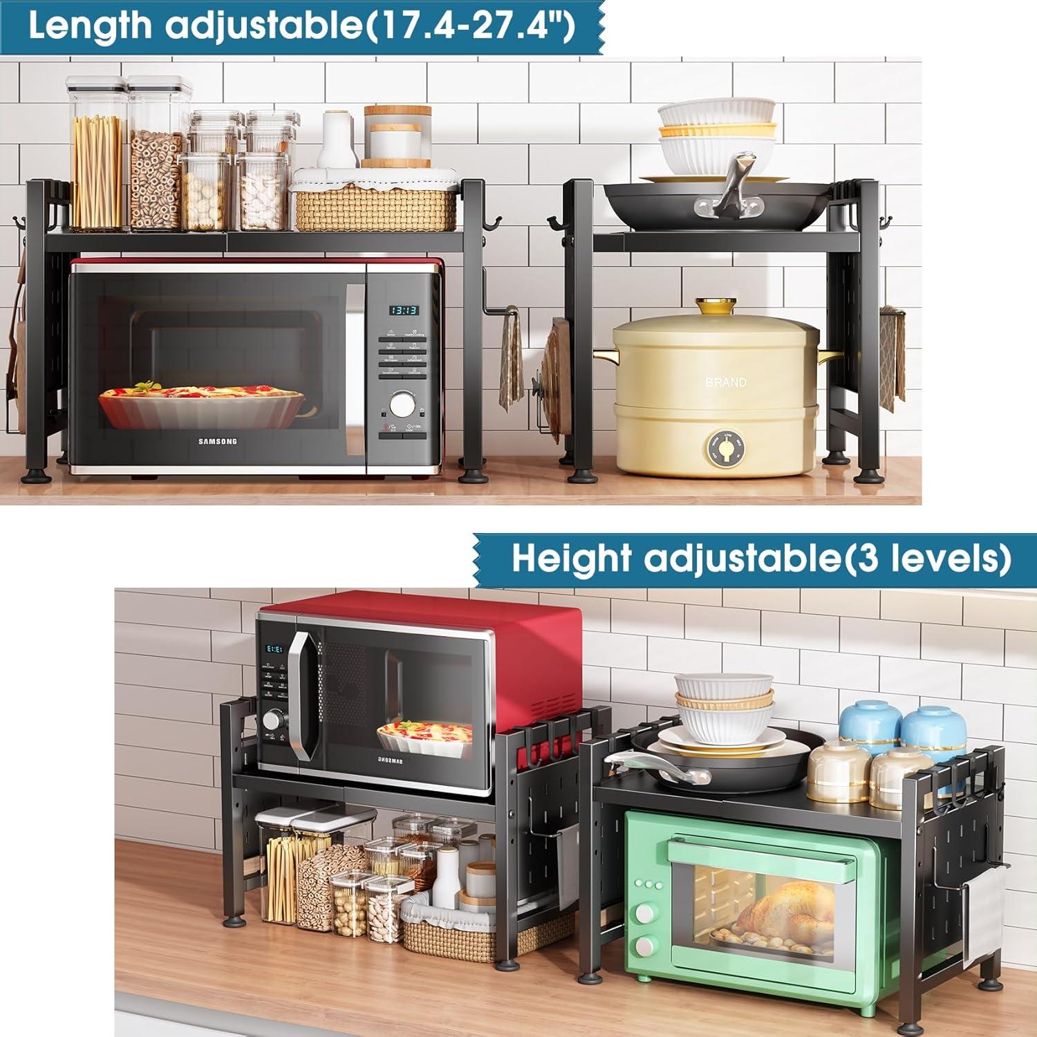 Maximizing Kitchen Space with Kitstorack's Adjustable Microwave Rack