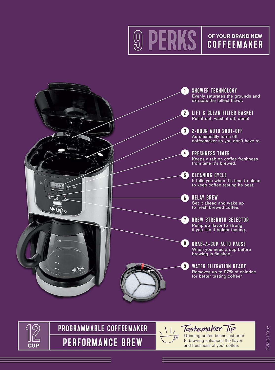 Mr. Coffee 12-Cup Programmable Coffee Maker — when you're up