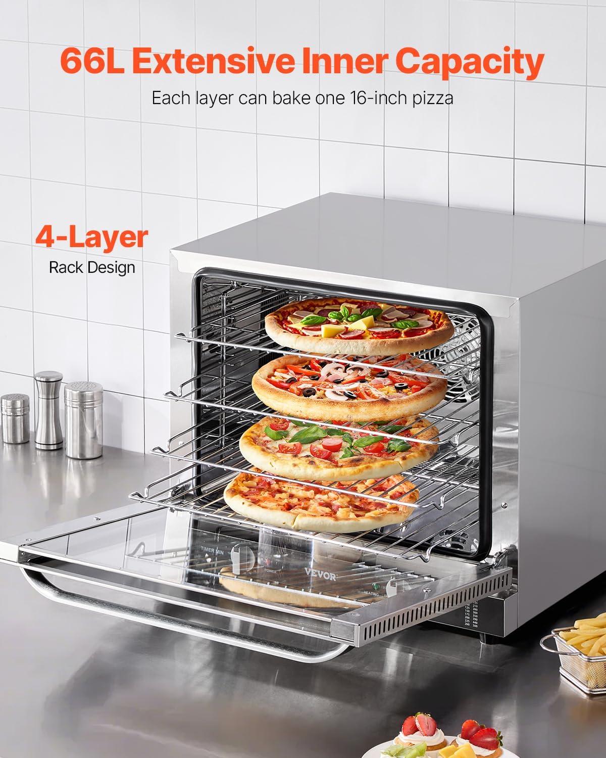 VEVOR 66L 4-Tier Countertop Oven — what you'll notice