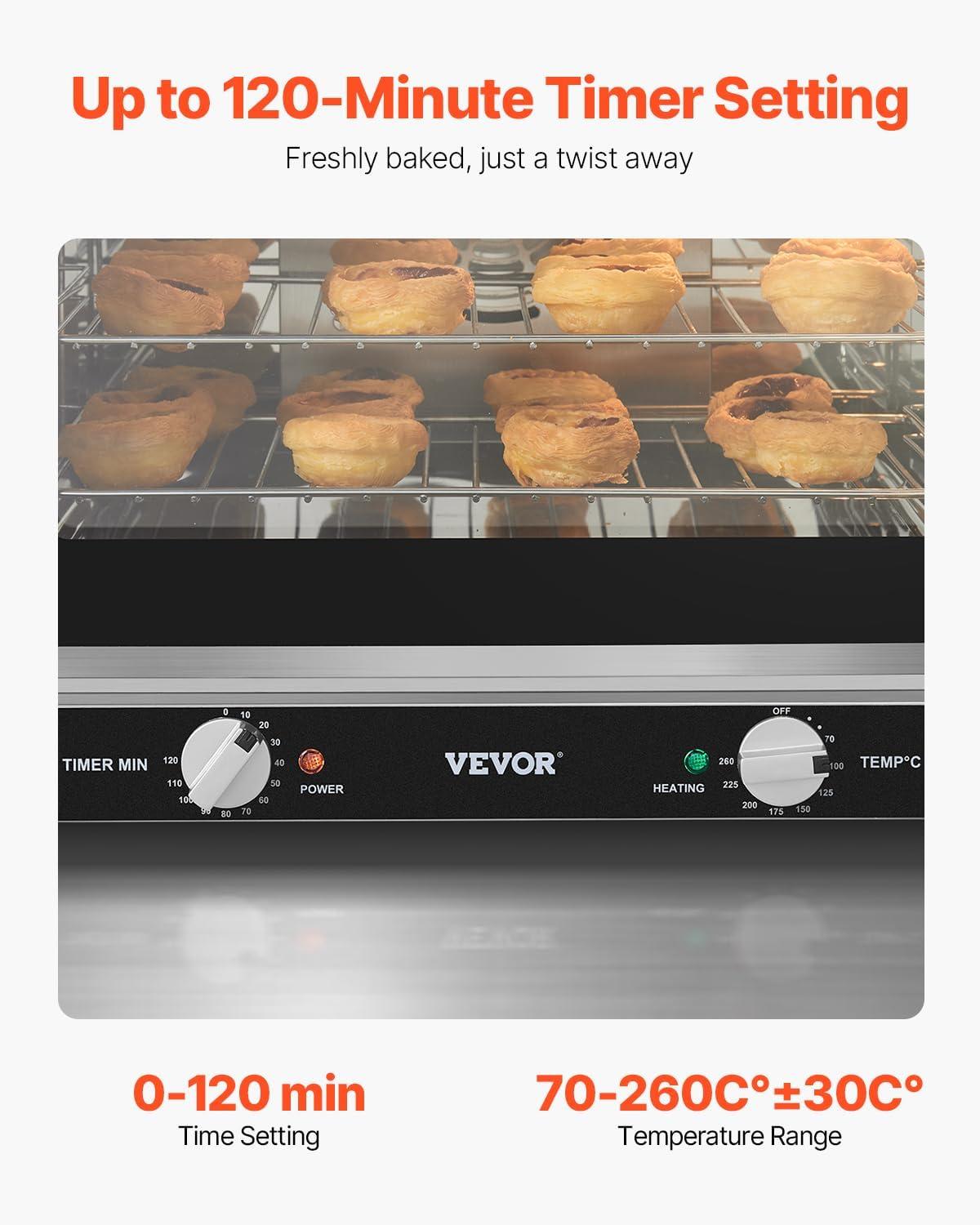 VEVOR 66L 4-Tier Countertop Oven — what you'll notice