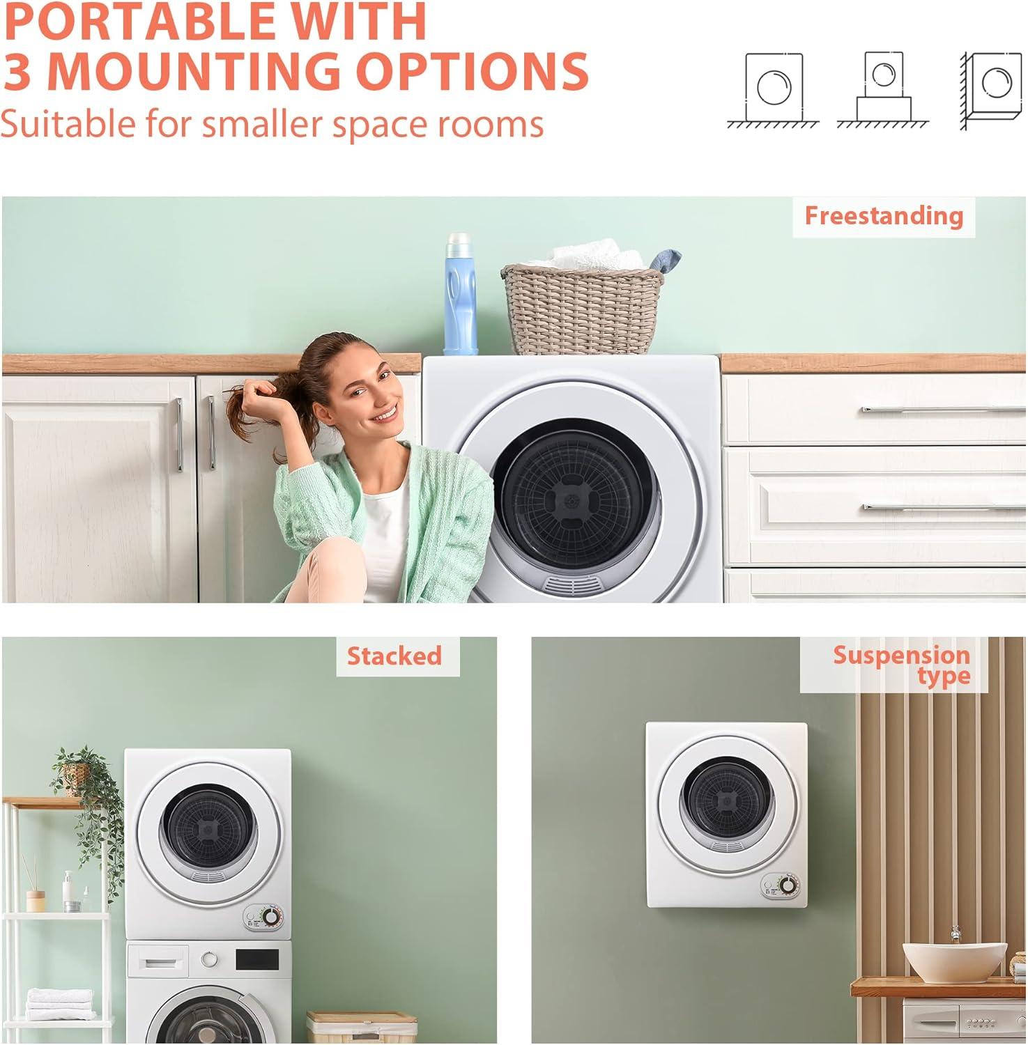 COMFEE' 1.6 Cu.ft Washer & Euhomy 850W Dryer for your space